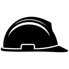 Fototapeta premium Black hard hat icon design featuring simple construction safety gear for worksite visuals.