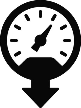 Halloween silhouette of a pressure gauge against a stark background symbolizing declining festive spirit during the spooky season