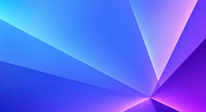 Abstract background featuring geometric triangles with smooth blue and purple gradient light rays and soft glowing edges
