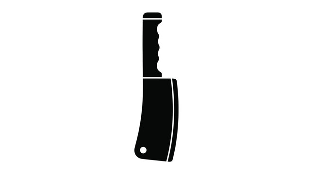 Butcher cleaver silhouette against a white background