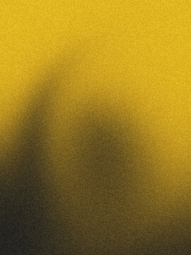 Abstract Golden Yellow to Black Gradient Background with Heavy Grain Noise Texture