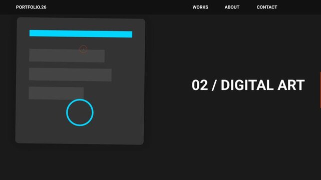 Minimalist Creative Portfolio Website Interface with Parallax Scrolling Effect
