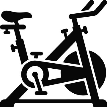 Stationary bicycle silhouette in clean studio lighting against a white background for fitness and exercise concepts