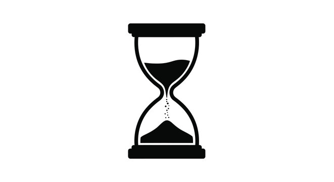Hourglass Silhouette On White Background Minimalist Time Measurement Device