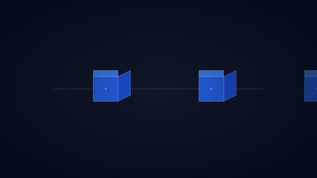 Blue folder icons are arranged in a horizontal row on a dark blue background.