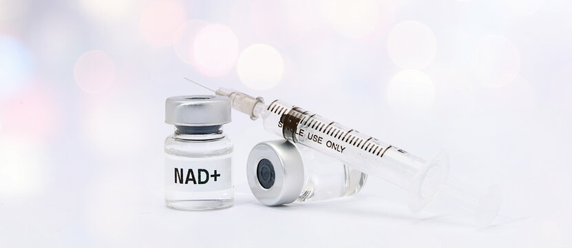 Medical vial syringe health bottle nad injection therapy equipment hopeful treatment science care wellness remedy laboratory