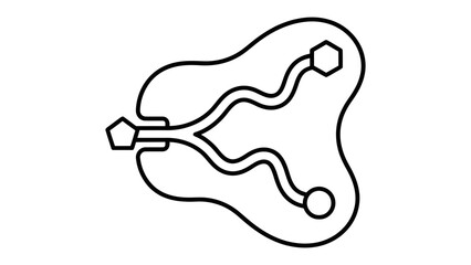 Obraz premium Molecular Structure Illustration: A simplified line drawing depicts a stylized molecular structure, possibly representing a drug compound or biological molecule.