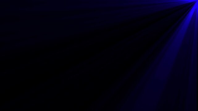 Blue Volumetric Light Rays From Top Right on Dark Background, 4K