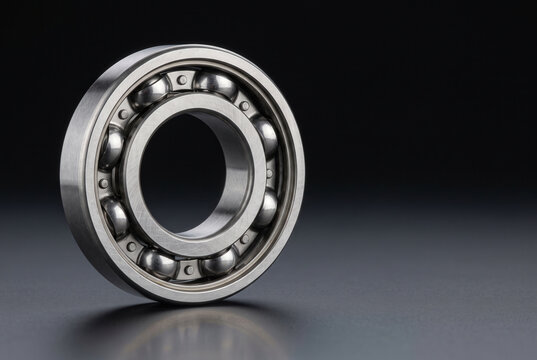 Precision Steel Ball Bearing on Dark Industrial Background
