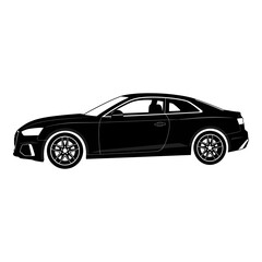Naklejka premium black car side view silhouette graphic