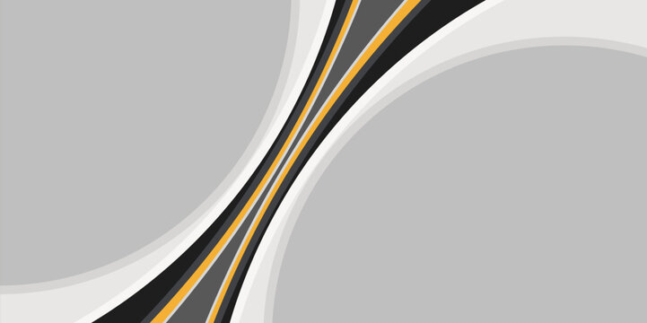 Abstract flowing lines with gray, black, and yellow accents create a dynamic background
