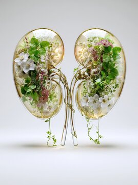 transparent glass human kidneys 