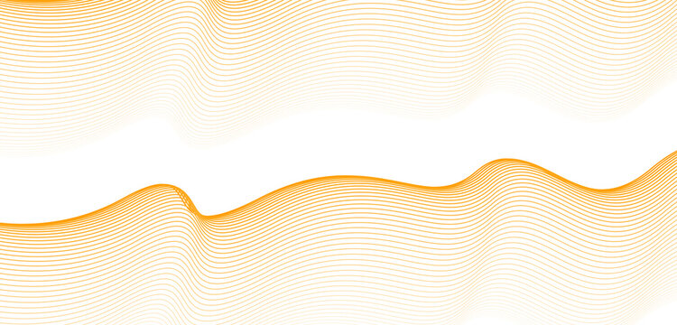 line wavy abstract vector background, minimal round lines futuristic tech background, wavy lines flowing smooth curve gold gradient, technology, science, music