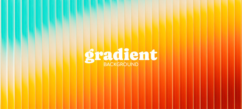 Rainbow gradient ripple glass background. Fractal texture effect with glow. Holographic vertical stripes background. Prismatic distortion. Vibrant yellow and red. Vector illustration wallpaper