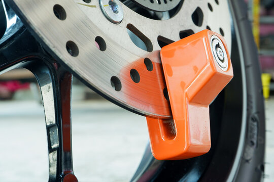 Motorcycle Disc Brake Lock on Wheel Rotor for Vehicle Anti-Theft Security