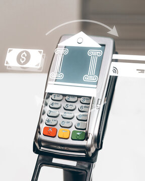 Online payment process using a card reader at a store during daytime