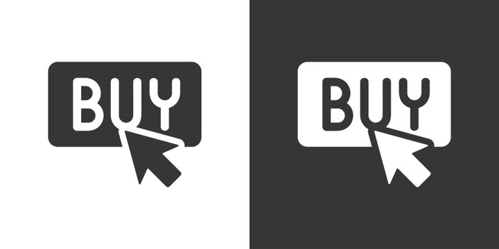 Click Buy Button icon. Solid glyph series icon