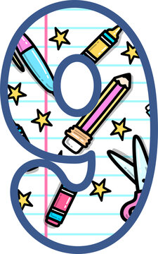 School Supplies Pattern Number 9 Illustration