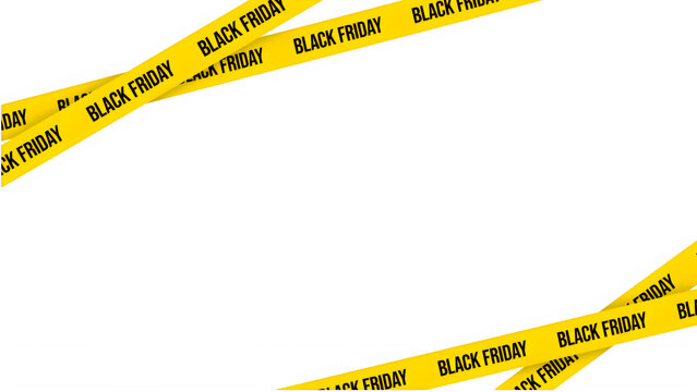 Yellow Black Friday caution tape isolated background transparent background