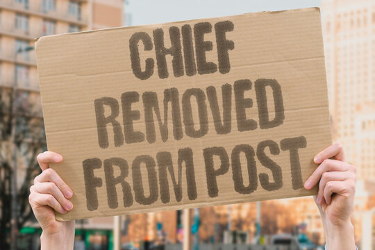 "chief removed from post" A defense leader is ousted. CHIEF. REMOVED. POST. DEFENSE. LEADER.
