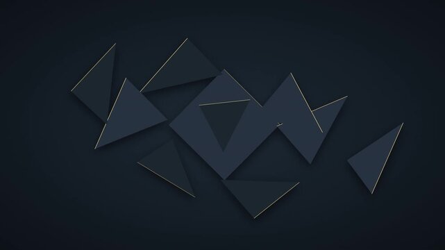 Dark Abstract Geometric Background Featuring Overlapping Minimalist Triangles