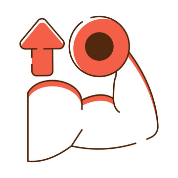 An editable design icon of bicep 
