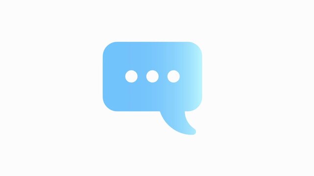 Animated Blue Chat Bubble Icon for Messaging and Communication