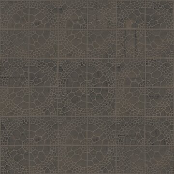Dark gray charcoal-colored surface texture featuring a uniform grid pattern of square tiles with a simulated natural stone cobblestone design.  