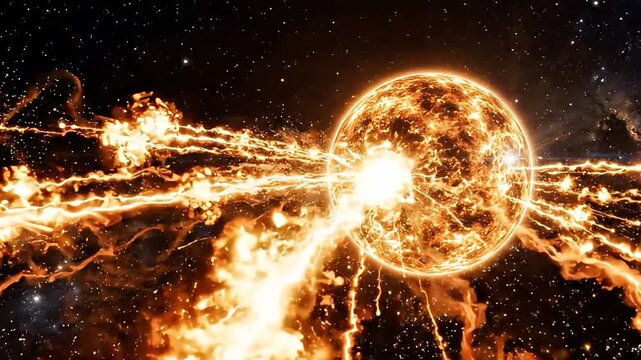 Stellar Explosion and Massive Solar Flare in Deep Space