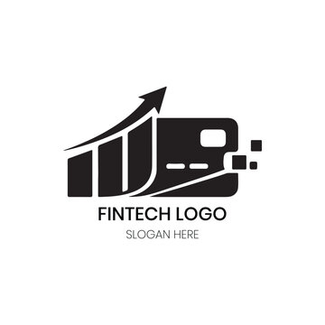 Fintech Digital Financial Graph Growth Banking Corporate Investment Vector Logo