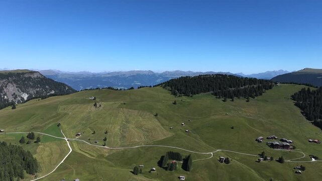 Seiser Alm or Alpe di Siusi, Dolomites Alps, Sassolungo and Sassopiatto mountains, Trentino Alto Adige, South Tyrol, Italy, Europe