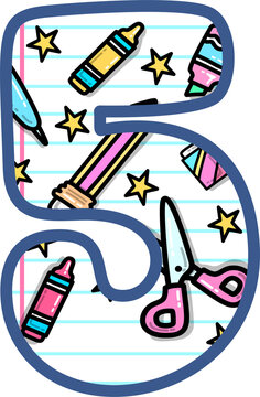 School Supplies Pattern Number 5 Illustration