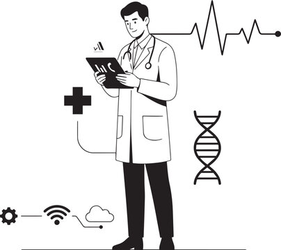 doctor using teblet