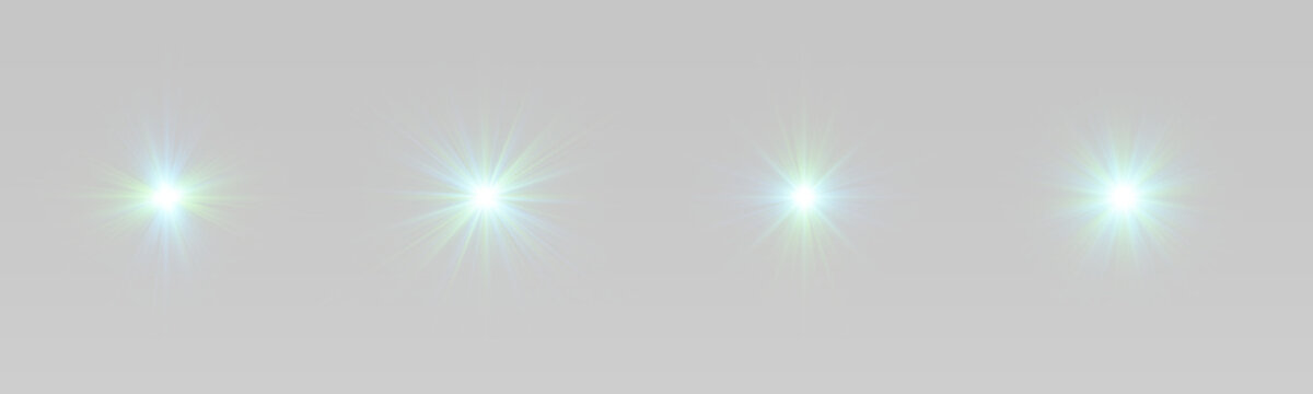 Green glowing flash with radiant beams and sparkling light particles. Fresh neon energy creates a vivid futuristic effect. Isolated luminous flare for creative projects.