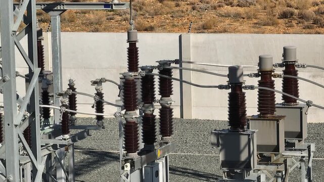 Panning across transformers and insulators in electrical substation