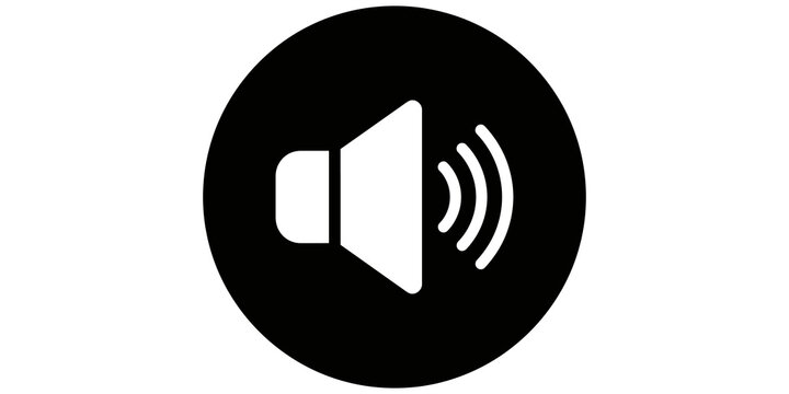 Black audio speaker icon for volume control in multimedia player interface.