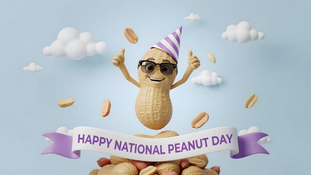 Celebrate National Peanut Day with delicious peanuts, playful holiday artwork, crunchy snacks, healthy flavors, festive fun, and cheerful food traditions.