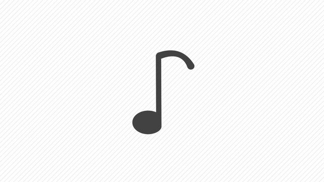 Minimalist Musical Eighth Note Icon on White Textured Background