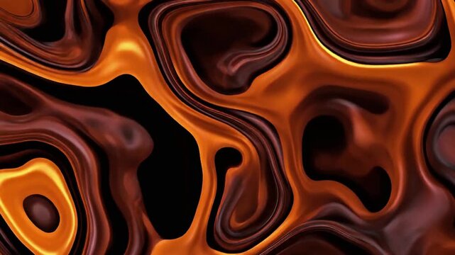 Abstract orange and brown liquid motion background