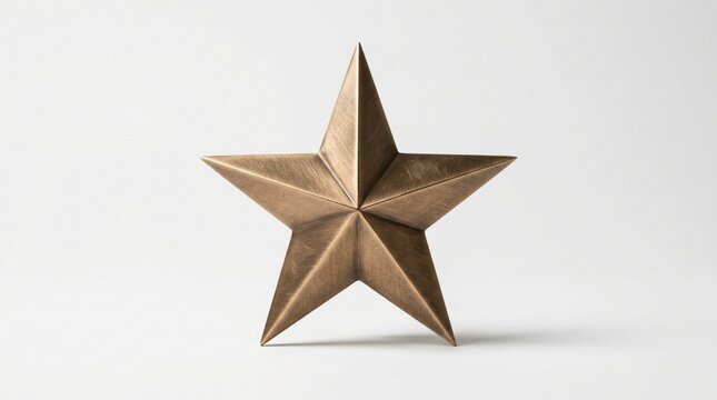Bronze star award on white background. Symbol of success, achievement, and excellence.