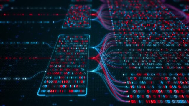 Wide digital data field with soft light. Enterprise data platform, governance and information strategy concept