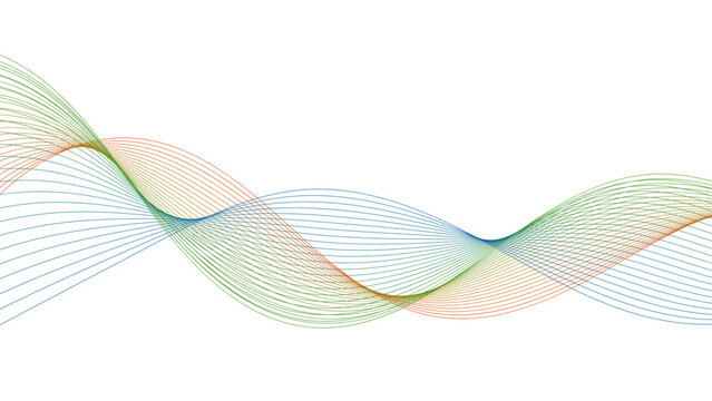 Elegant Multicolor Flowing Line Background with Dynamic Curved Waves. Colorful Abstract Wave Line Background with Smooth Gradient Flow on White.