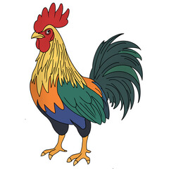 rooster isolated on white background © Hasta