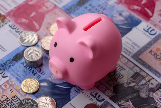 A piggy bank as a concept for storing, accumulating, and saving financial resources. A piggy bank