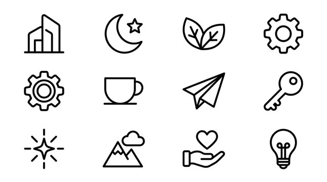 Minimalist Universal Line Icon Set for Business and Lifestyle