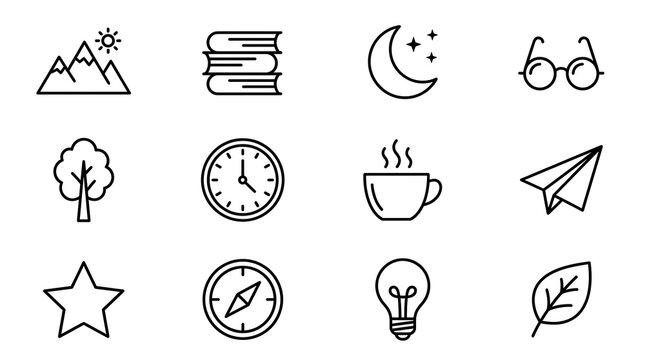 Minimalist Nature and Lifestyle Line Icon Collection