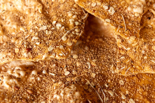 Close-up: Tho Ha rice crackers (Vietnamese: B&aacute;nh đa Thổ H&agrave;). Van Ha, Bac Giang.