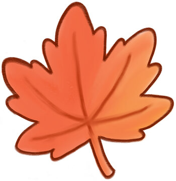 Orange maple leaf illustration with autumn tones