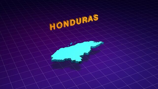 Honduras country map animation in a retro style