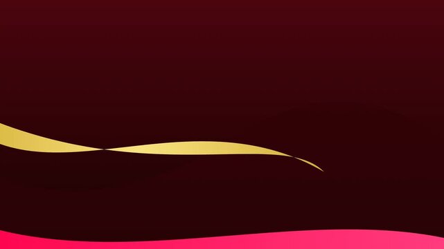 Abstract luxury maroon background with elegant gold and pink waves